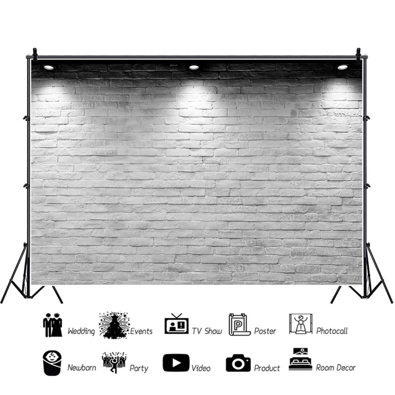 Baocicco Vinyl 12x10ft Backdrop Photography Background White Brick Wall Computer-Print Seamless Photo Background Children Baby Adults Portraits Photo Studio Props - Image 5